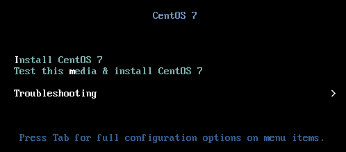 CentOS 7 installation CD menu