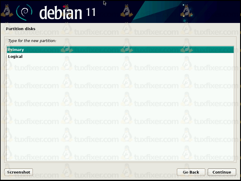 Debian 11 set partition type