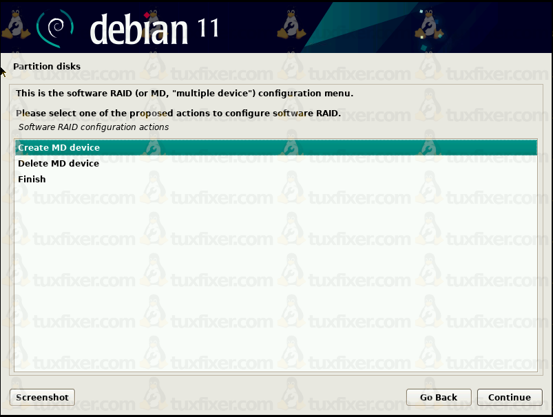 Debian Bullseye create md RAID persona