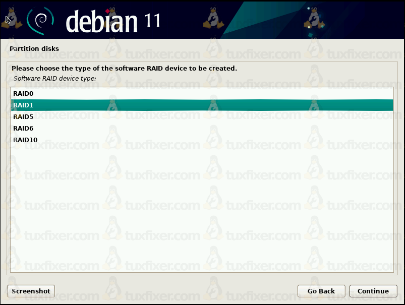 Debian Bullseye creat raid1  setup