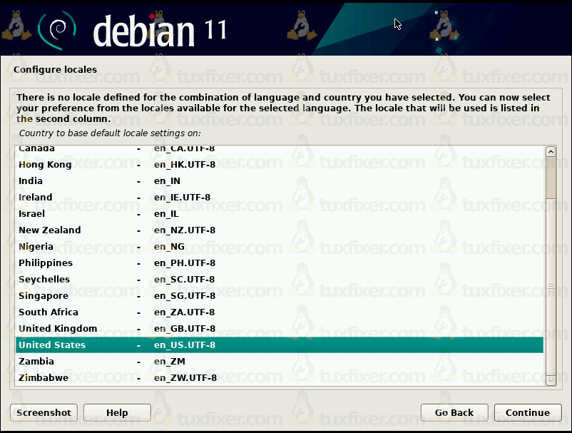 Debian 11 Bullseye installation configure locales