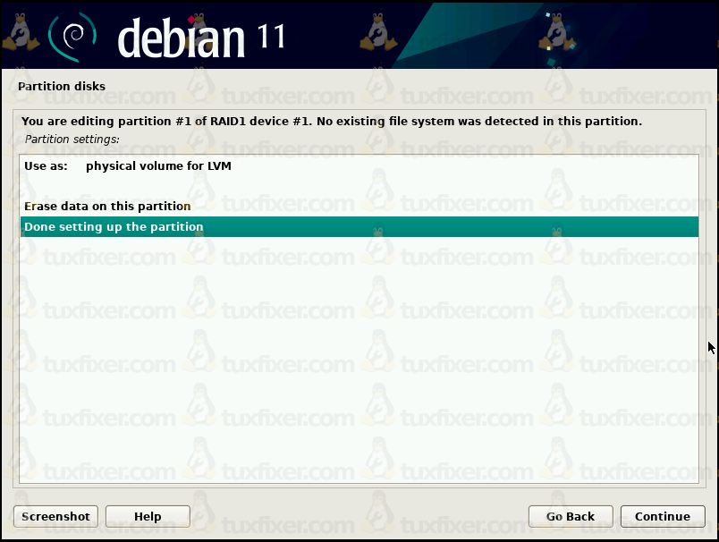 Debian 11 create physical volume for lvm