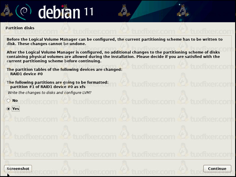 Debian 11 write changes to the disks