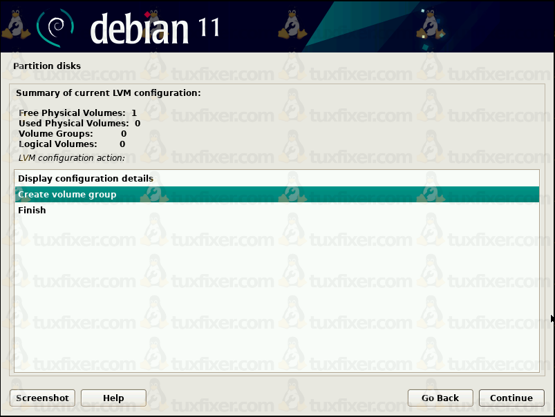 Debian 11 Bullseye create VG