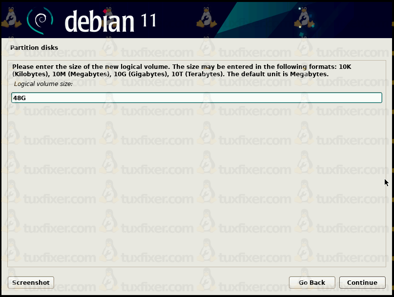 Debian 11 Bullseye root fs size