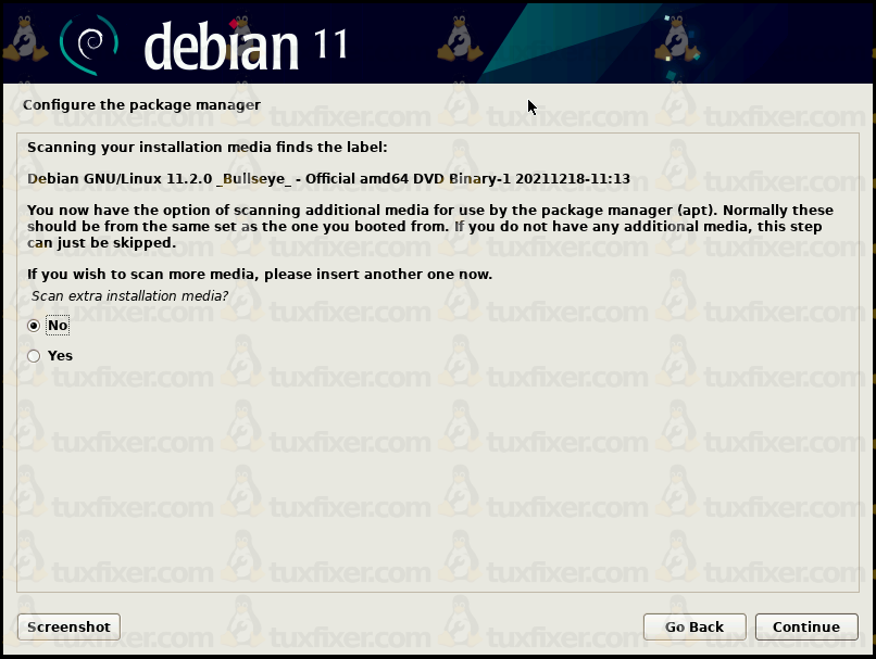 Debian 11 Bullseye scan extra media