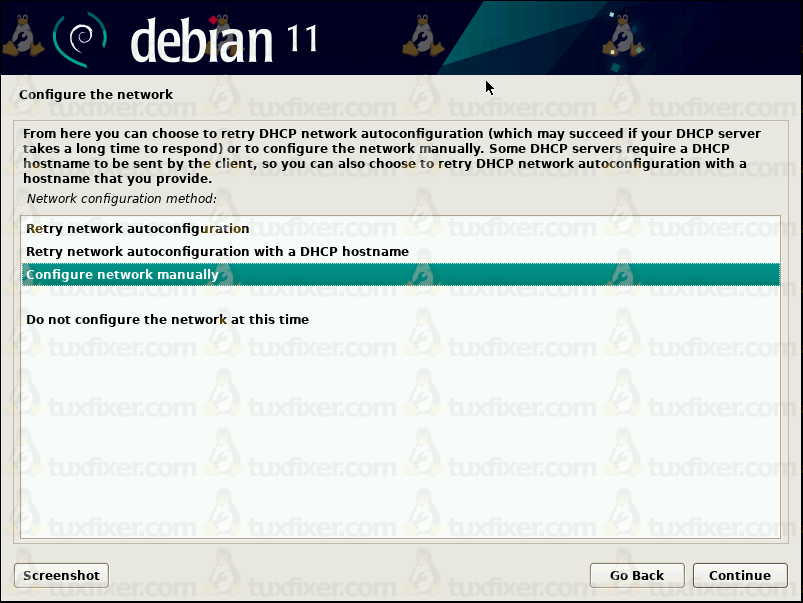 debian 11 configure network manually